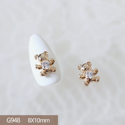 10 komada Luksuzna mašna Medvjed Lizalica Leptir 3D legura Nail Art Cirkon Pearl Metalni dodaci za manikuru Nokti DIY ukrasi Privjesci