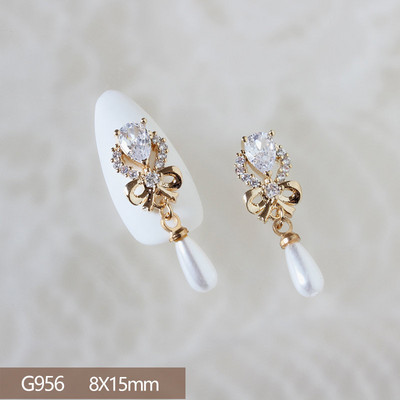 10 komada Luksuzna mašna Medvjed Lizalica Leptir 3D legura Nail Art Cirkon Pearl Metalni dodaci za manikuru Nokti DIY ukrasi Privjesci