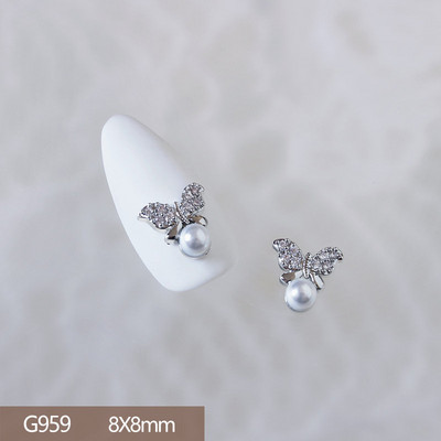 10 komada Luksuzna mašna Medvjed Lizalica Leptir 3D legura Nail Art Cirkon Pearl Metalni dodaci za manikuru Nokti DIY ukrasi Privjesci