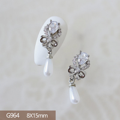 10 komada Luksuzna mašna Medvjed Lizalica Leptir 3D legura Nail Art Cirkon Pearl Metalni dodaci za manikuru Nokti DIY ukrasi Privjesci