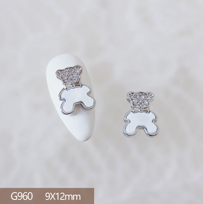 10 komada Luksuzna mašna Medvjed Lizalica Leptir 3D legura Nail Art Cirkon Pearl Metalni dodaci za manikuru Nokti DIY ukrasi Privjesci