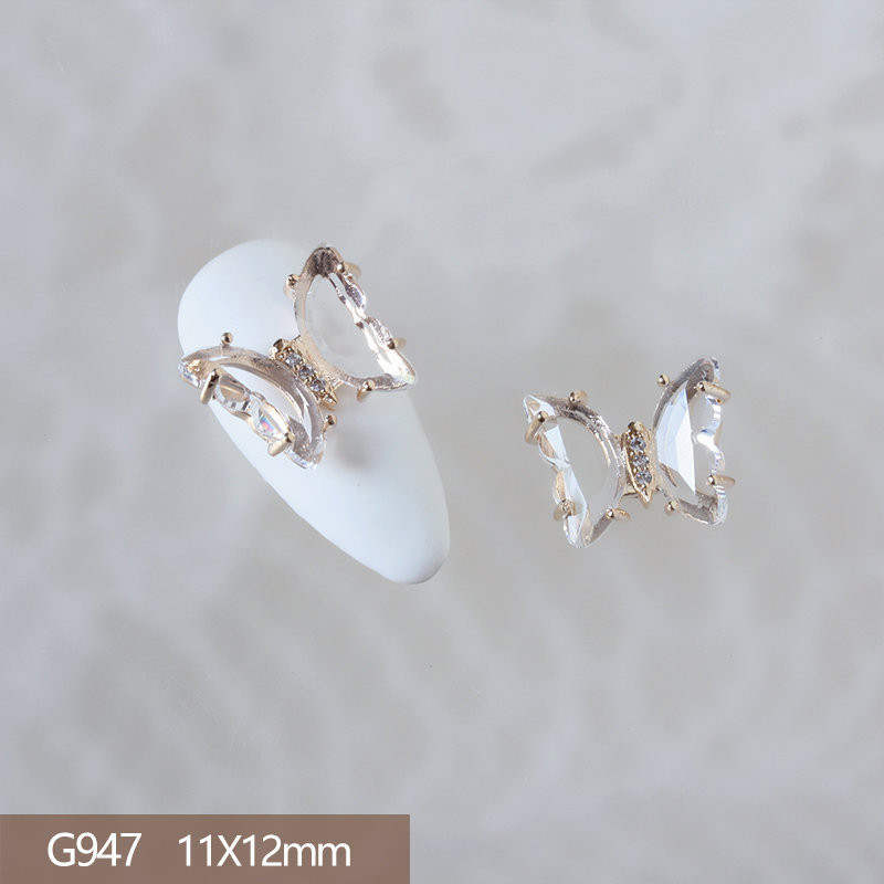 10 komada Luksuzna mašna Medvjed Lizalica Leptir 3D legura Nail Art Cirkon Pearl Metalni dodaci za manikuru Nokti DIY ukrasi Privjesci