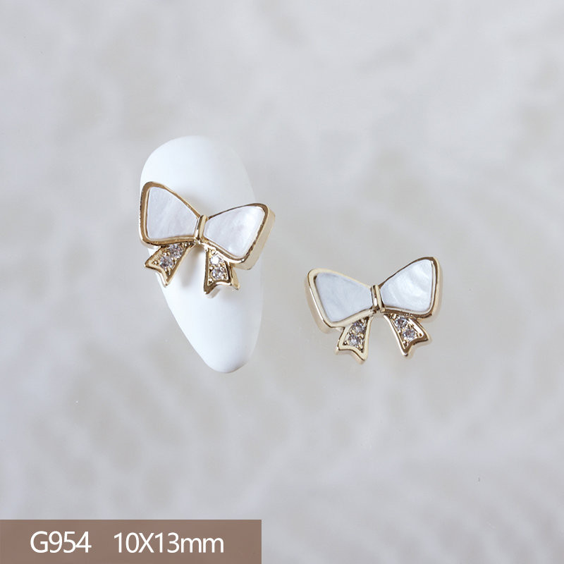 10 komada Luksuzna mašna Medvjed Lizalica Leptir 3D legura Nail Art Cirkon Pearl Metalni dodaci za manikuru Nokti DIY ukrasi Privjesci