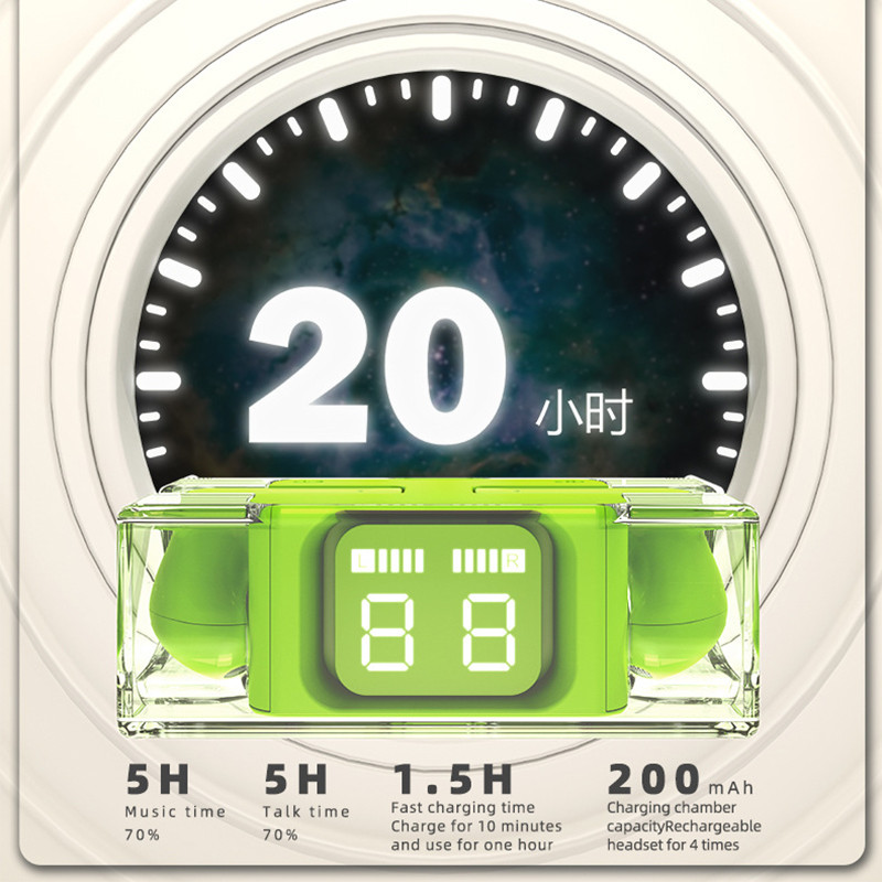 Căști VAORLO E90 TWS Căști Bluetooth cu microfon Căști fără fir cu carcasă de încărcare Afișaj de putere Căști cu control tactil