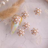 5db TN4918 Real Gold Crystal Pearl cirkon Nail Art strasszos fém manikűr köröm kiegészítők barkácsolás Köröm Dekoráció Köröm varázsa