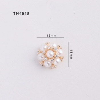 5 бр. TN4918 Real Gold Crystal Pearl Zircon Nail Art Rhinestone метален маникюр аксесоари за нокти DIY Nail Decoration Nails charms