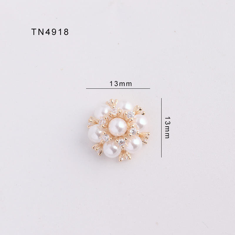 5db TN4918 Real Gold Crystal Pearl cirkon Nail Art strasszos fém manikűr köröm kiegészítők barkácsolás Köröm Dekoráció Köröm varázsa