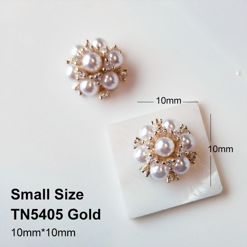 5db TN4918 Real Gold Crystal Pearl cirkon Nail Art strasszos fém manikűr köröm kiegészítők barkácsolás Köröm Dekoráció Köröm varázsa