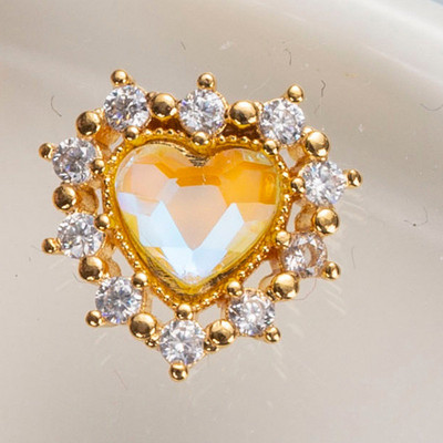 10 buc/lot 3D Love Heart Drop Octogon Colorat Zircon Aliaj Metal Nail Art Manichiura Unghii Accesorii DIY Decoratiuni pentru unghii Charms