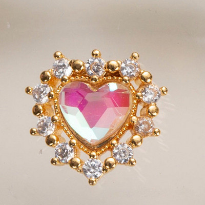 10 buc/lot 3D Love Heart Drop Octogon Colorat Zircon Aliaj Metal Nail Art Manichiura Unghii Accesorii DIY Decoratiuni pentru unghii Charms