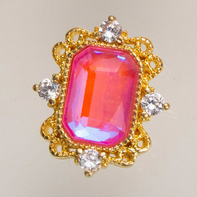 10 buc/lot 3D Love Heart Drop Octogon Colorat Zircon Aliaj Metal Nail Art Manichiura Unghii Accesorii DIY Decoratiuni pentru unghii Charms