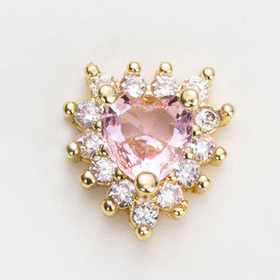 10 buc/lot 3D Love Heart Drop Octogon Colorat Zircon Aliaj Metal Nail Art Manichiura Unghii Accesorii DIY Decoratiuni pentru unghii Charms