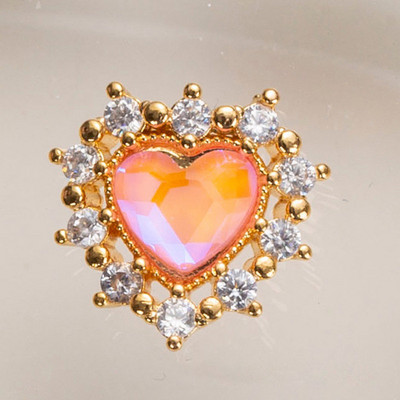 10 buc/lot 3D Love Heart Drop Octogon Colorat Zircon Aliaj Metal Nail Art Manichiura Unghii Accesorii DIY Decoratiuni pentru unghii Charms
