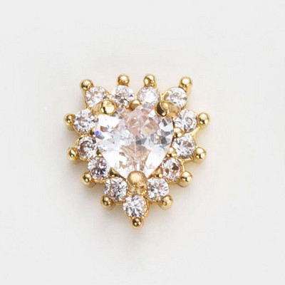 10 buc/lot 3D Love Heart Drop Octogon Colorat Zircon Aliaj Metal Nail Art Manichiura Unghii Accesorii DIY Decoratiuni pentru unghii Charms