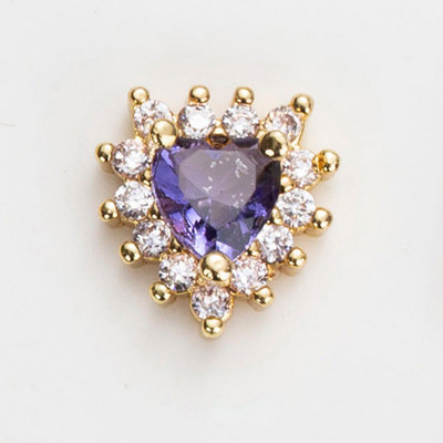 10 buc/lot 3D Love Heart Drop Octogon Colorat Zircon Aliaj Metal Nail Art Manichiura Unghii Accesorii DIY Decoratiuni pentru unghii Charms