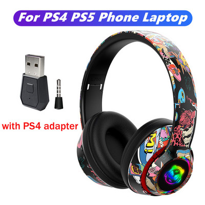 „Bluetooth 5.1“ stereofoninės „Hi-Fi“ belaidės ausinės su mikrofonu, sporto triukšmą slopinančios ausinės TF kortelių žaidimų ausinės, skirtos PS4 PS5 kompiuteriui