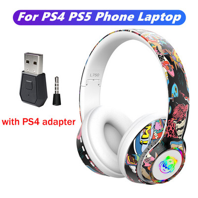 „Bluetooth 5.1“ stereofoninės „Hi-Fi“ belaidės ausinės su mikrofonu, sporto triukšmą slopinančios ausinės TF kortelių žaidimų ausinės, skirtos PS4 PS5 kompiuteriui