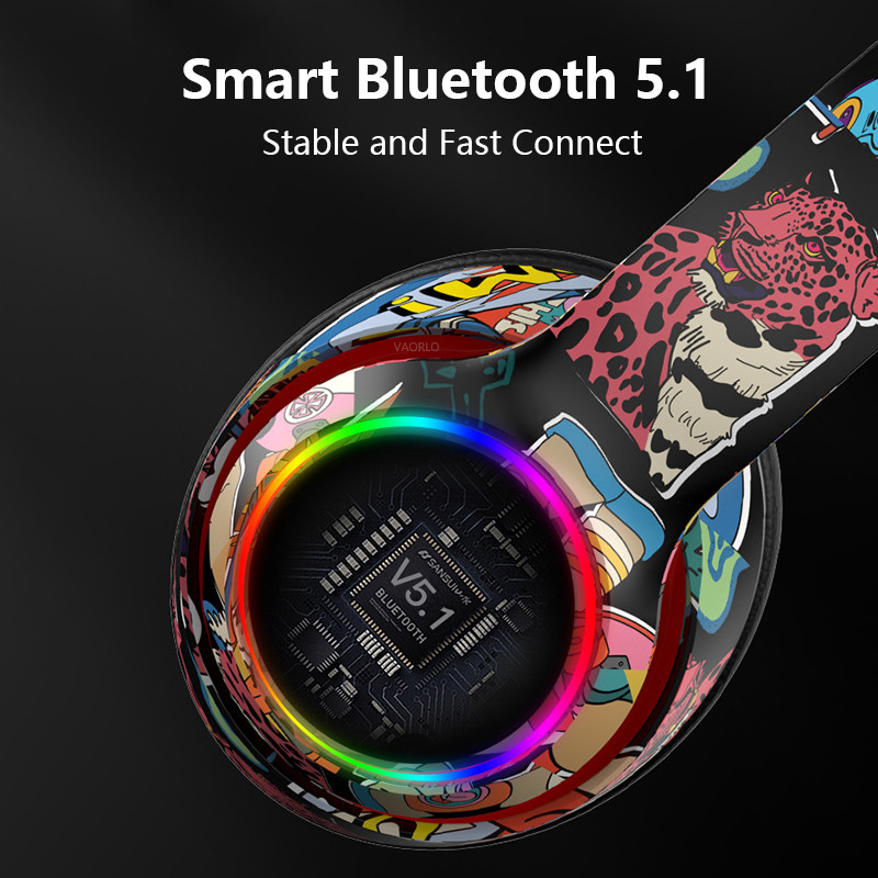 „Bluetooth 5.1“ stereofoninės „Hi-Fi“ belaidės ausinės su mikrofonu, sporto triukšmą slopinančios ausinės TF kortelių žaidimų ausinės, skirtos PS4 PS5 kompiuteriui