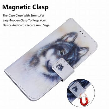 Man Lady Painted Flip Phone Case For Motorola Moto G9 Play G8 Power Lite G7 E7 Plus E6 Play Card Holster Wallet Book Cover D26F