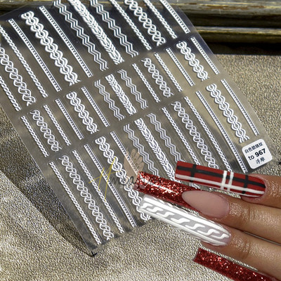 5D Téli Hópelyhek Körömmatrica Dekoráció Dombornyomott Kötött Pulóver Ruhamintás Köröm Design Ragasztós Manikűr Matricák