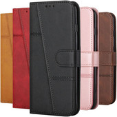Прост калъф за Motorola Moto G100 G50 G40 G60 G60S G10 G30 G Pure E20 E30 E40 Edge 20 Pro Wallet Card Slot Leather Cover D09F