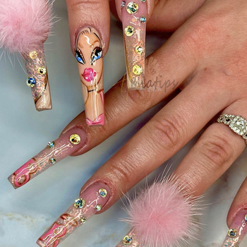 Αυτοκόλλητο 3D Nail Art Αυτοκόλλητα Αυτοκόλλητα Καρτούν κούκλα Αυτοκόλλητα συρόμενα αυτοκόλλητα μεταφοράς Συμβουλές Περιτύλιξης Διακόσμηση μανικιούρ σαλονιού