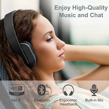 Qualcomm aptX CSR Ασύρματα ακουστικά Bass HiFi Music Ακουστικό Bluetooth με HD Ακύρωση θορύβου Υποστήριξη μικροφώνου Aptx-ll Multipoint