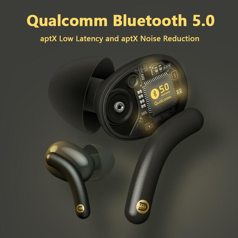 Căști wireless Qualcomm APTX Căști HiFi Heavy Bass Mini căști intraauriculare cu microfon Reducerea zgomotului Heaset cu latență scăzută IPX5