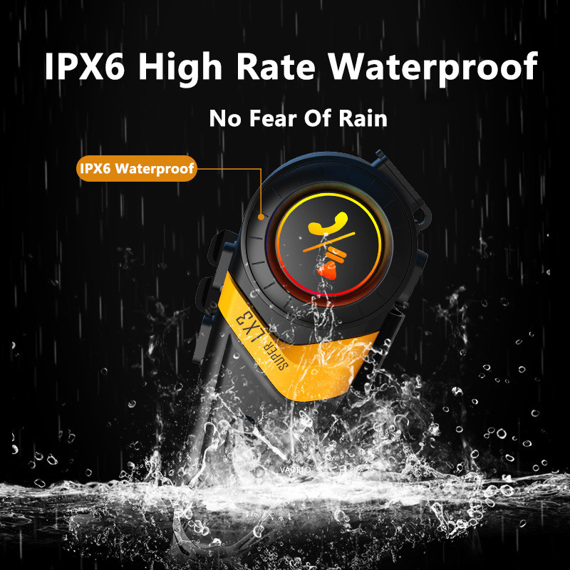 Motocikla ķivere Bluetooth austiņas 1200 mAh brīvroku zvanu stereo bezvadu austiņas pret iestrēgšanu ūdensnecaurlaidīgas austiņas MP3 atskaņotāji