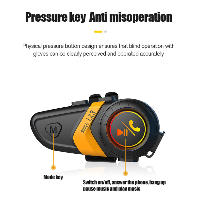 Motocikla ķivere Bluetooth austiņas 1200 mAh brīvroku zvanu stereo bezvadu austiņas pret iestrēgšanu ūdensnecaurlaidīgas austiņas MP3 atskaņotāji