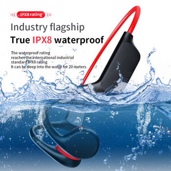 Ακουστικά Bone Conduction Bluetooth 5.3 Sports Swimming IPX8 Αδιάβροχα ασύρματα ακουστικά με 32G μνήμη MP3 Player HIFI headse