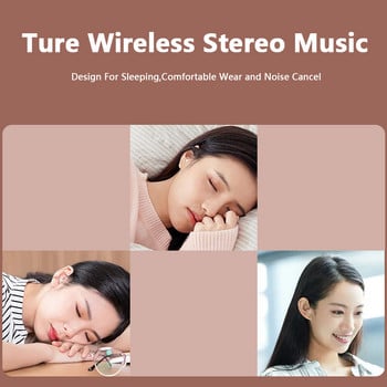 Mini Invisible Bluetooth Earphone TWS ASMR Sleep Wireless Headphones Ακουστικά ακύρωσης θορύβου με μικρόφωνο Painless Wear Earbuds