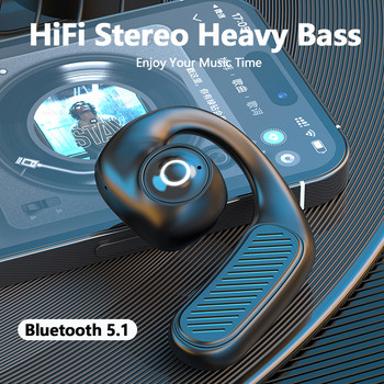 Νέα ακουστικά ανοιχτού αέρα αγωγιμότητας HiFi Stereo Subwoofer Μουσική Ακουστικά Μείωση θορύβου Αδιάβροχα αθλητικά ακουστικά με μικρόφωνο HD