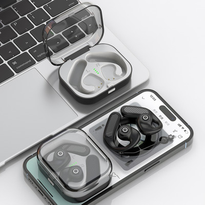 Naujos atviram orui laidžios ausinės HiFi stereo žemų dažnių garsiakalbis muzikinės ausinės triukšmo mažinimo vandeniui atsparios sportinės ausinės su HD mikrofonu