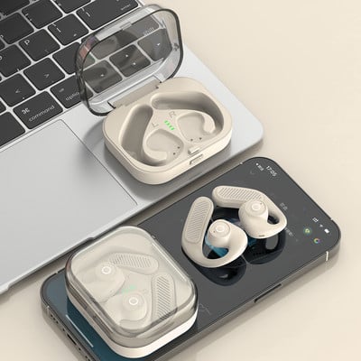 Naujos atviram orui laidžios ausinės HiFi stereo žemų dažnių garsiakalbis muzikinės ausinės triukšmo mažinimo vandeniui atsparios sportinės ausinės su HD mikrofonu