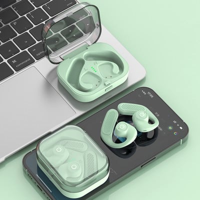 Naujos atviram orui laidžios ausinės HiFi stereo žemų dažnių garsiakalbis muzikinės ausinės triukšmo mažinimo vandeniui atsparios sportinės ausinės su HD mikrofonu