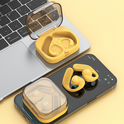 Naujos atviram orui laidžios ausinės HiFi stereo žemų dažnių garsiakalbis muzikinės ausinės triukšmo mažinimo vandeniui atsparios sportinės ausinės su HD mikrofonu