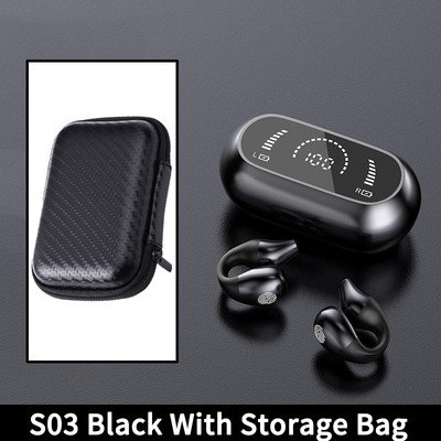 Ear Clip Air Conductive Earphone 5.2 Bluetooth Digital Display Ασύρματο ακουστικό αφής Αθλητικά ακουστικά ακύρωσης θορύβου για Xiaomi