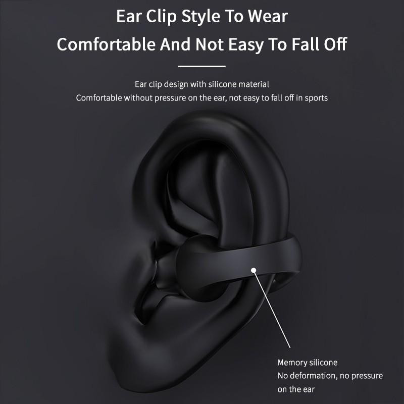 Ear Clip Air Conductive Earphone 5.2 Bluetooth Digital Display Ασύρματο ακουστικό αφής Αθλητικά ακουστικά ακύρωσης θορύβου για Xiaomi