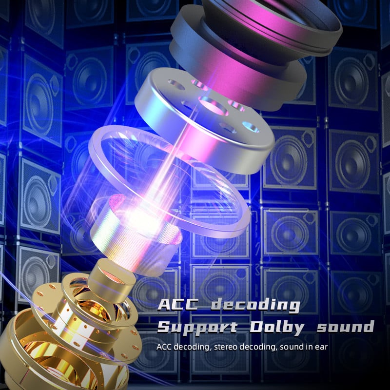 VOARLO TWS Earbuds Bluetooth 5.1 HIFI Music Wireless austiņas LED Touch Gaming austiņas ar HD Mic Sports Waterproof Headset