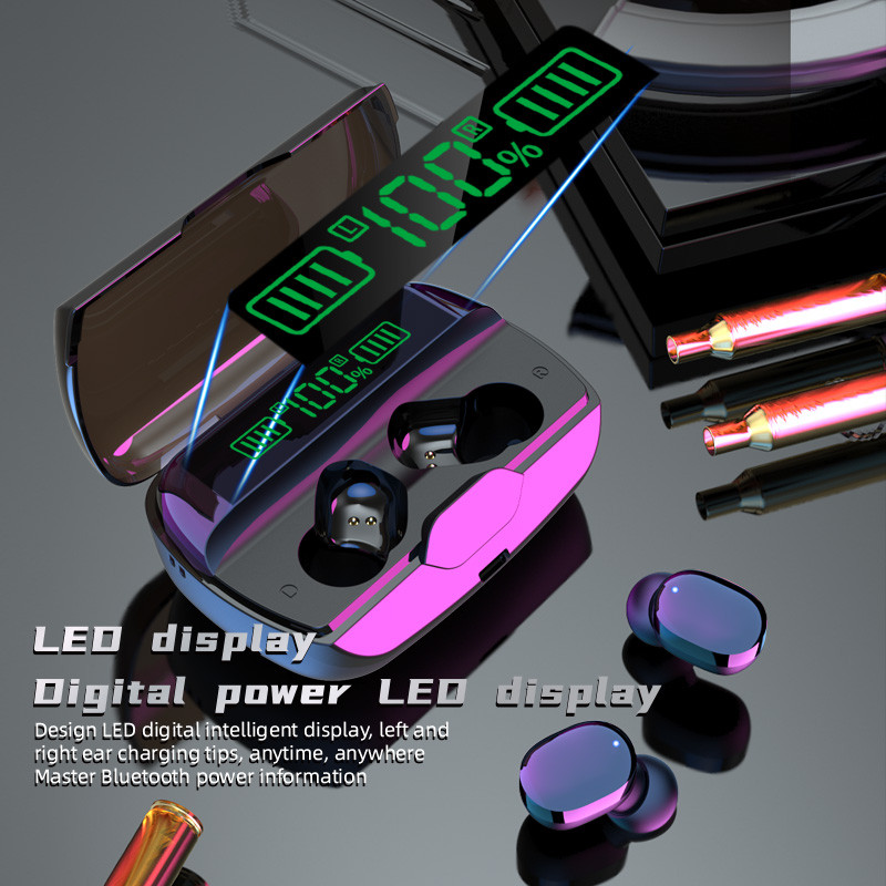 VOARLO TWS Earbuds Bluetooth 5.1 HIFI Music Wireless austiņas LED Touch Gaming austiņas ar HD Mic Sports Waterproof Headset