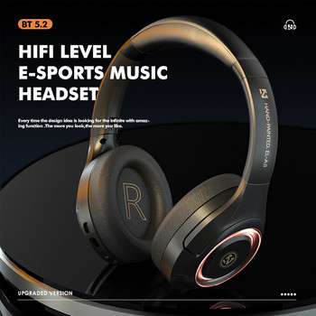 Νέο Bluetooth 5.1 Gaming Ακουστικά HIFI Stereo Bass Wireless Headphones TF Card with Mic Sports Headset for PS4 PC Laptop Phone