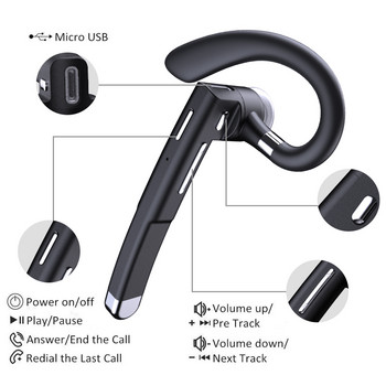 Бизнес слушалки Bluetooth 5.0 безжични слушалки със свободни ръце с HD микрофон Калъф за зареждане за iphone Xiaomi Samsung Huawei