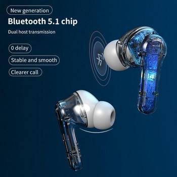 VAORLO TWS Геймърски слушалки Bluetooth 5.0 Бас музика Цифров дисплей Сензорни безжични слушалки с HD микрофон Водоустойчиви спортни слушалки