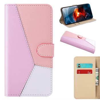 Трицветен капак за телефон за Motorola Moto G30 G20 G10 G7 Power G8 G9 E6 E5 Play Plus One Macro Wallet Card Holder Case D29G