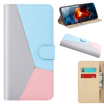 Трицветен капак за телефон за Motorola Moto G30 G20 G10 G7 Power G8 G9 E6 E5 Play Plus One Macro Wallet Card Holder Case D29G