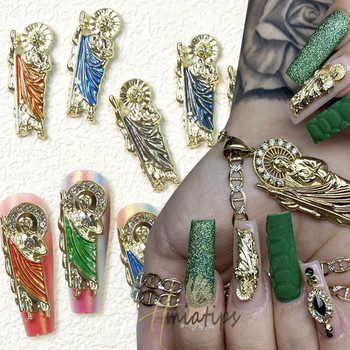 3D Ganta Muerte Nail Charms Μεταλλικά στρας Πολύτιμοι λίθοι Glitter Ακρυλικά Nail Art Κοσμήματα Μανικιούρ Διακόσμηση νυχιών Αξεσουάρ