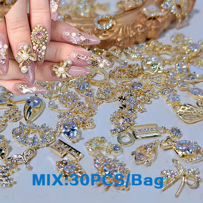 3D Ganta Muerte Nail Charms Μεταλλικά στρας Πολύτιμοι λίθοι Glitter Ακρυλικά Nail Art Κοσμήματα Μανικιούρ Διακόσμηση νυχιών Αξεσουάρ