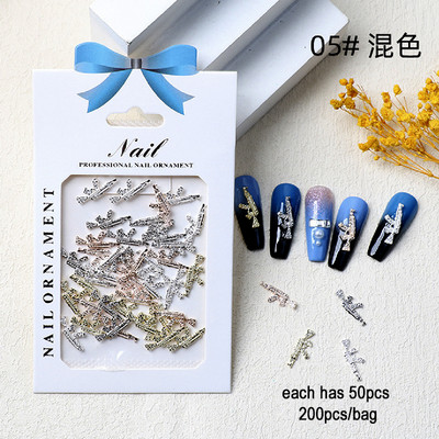 3D Ganta Muerte Nail Charms Μεταλλικά στρας Πολύτιμοι λίθοι Glitter Ακρυλικά Nail Art Κοσμήματα Μανικιούρ Διακόσμηση νυχιών Αξεσουάρ