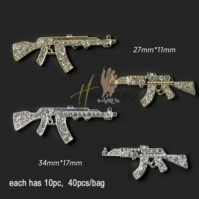 3D Ganta Muerte Nail Charms Μεταλλικά στρας Πολύτιμοι λίθοι Glitter Ακρυλικά Nail Art Κοσμήματα Μανικιούρ Διακόσμηση νυχιών Αξεσουάρ